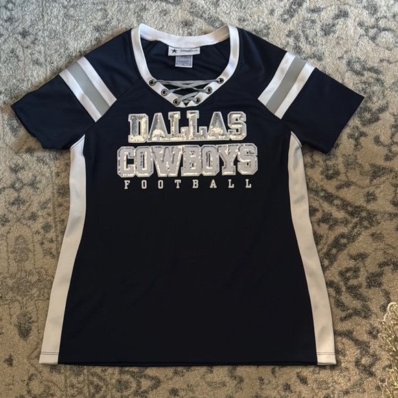 NFL Tops - NFL Dallas Cowboys Blue and White Short Sleeve Tee